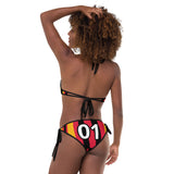 ThatXpression Reversible Kansas City Camo Striped Black Red Jersey Bikini Swimsuit Set