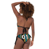 ThatXpression Reversible Jacksonville Camo Striped Black Gold Jersey Bikini Swimsuit Set