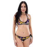 ThatXpression Reversible Los Angeles Camo Striped Purple Gold Jersey Bikini Swimsuit Set