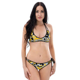 ThatXpression Reversible Pittsburgh Camo Striped Black Yellow Jersey Bikini Swimsuit Set