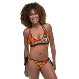 ThatXpression Reversible Tampa Bay Camo Striped Pewter Gold Jersey Bikini Swimsuit Set