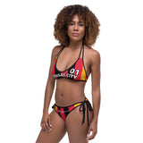ThatXpression Reversible Kansas City Camo Striped Black Red Jersey Bikini Swimsuit Set