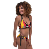 ThatXpression Reversible Kansas City Camo Striped Black Red Jersey Bikini Swimsuit Set