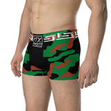 ThatXpression Fashion Boston Camo Themed Black Green Boxer Briefs