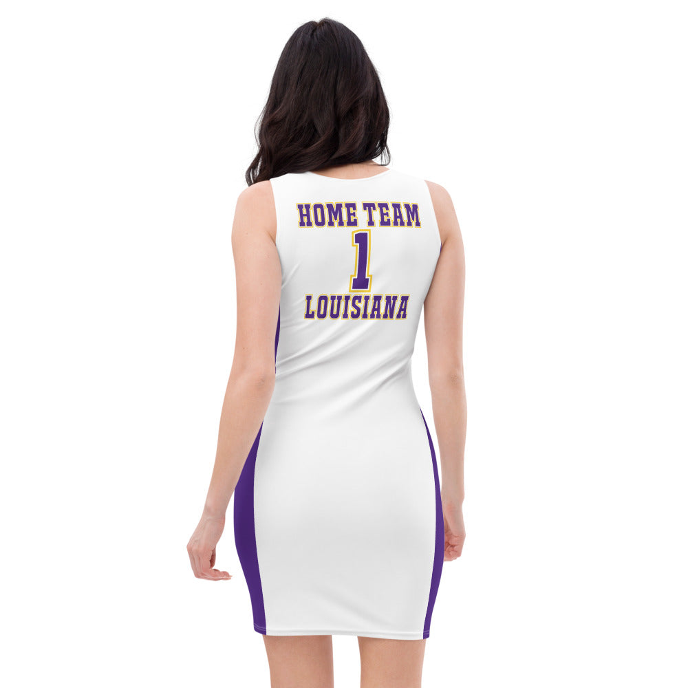 ThatXpression Fashion Louisiana Purple Gold Jersey Themed Racerback Dress ThatXpression Fashion Louisiana Purple Gold Jersey Themed Racerback Dress