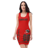 ThatXpression Fashion Fitness Designer His & Hers Tampa Bay Themed Superfan Fitted Dress