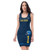 ThatXpression Superfan Themed San Diego Multi Color Fitted Dress