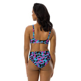 ThatXpression Fashion Teal Black Camo Themed high-waisted bikini