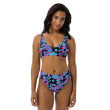 ThatXpression Fashion Teal Black Camo Themed high-waisted bikini