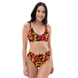 ThatXpression Fashion Red Gold Black Camo Themed high-waisted bikini