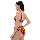 ThatXpression Fashion Red Gold Black Camo Themed high-waisted bikini