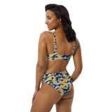 ThatXpression Fashion Navy Yellow Silver Camo Themed high-waisted bikini