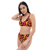 ThatXpression Fashion Red Gold Black Camo Themed high-waisted bikini