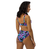ThatXpression Fashion Teal Black Camo Themed high-waisted bikini