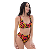 ThatXpression Fashion Red Gold Black Camo Themed high-waisted bikini