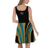 ThatXpression Plus Size Home Team Jacksonville Black Gold Skater Dress