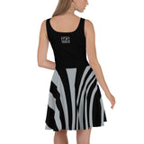 ThatXpression Plus Size Home Team Las Vegas Black Silver Skater Dress