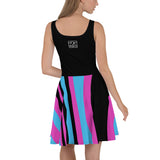 ThatXpression Plus Size Home Team Miami Vice Squad Blue Black Skater Dress