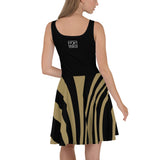 ThatXpression Plus Size Home Team New Orleans Black Gold Skater Dress