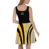 ThatXpression Plus Size Home Team Pittsburgh Black Yellow Skater Dress