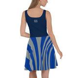 ThatXpression Plus Size Home Team Dallas Navy Silver Skater Dress