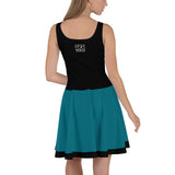 ThatXpression Teal Black Jaguars Jersey Themed Skater Dress