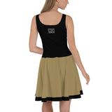 ThatXpression Black Gold New Orleans Jersey Themed Skater Dress