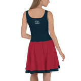 ThatXpression Navy Red Houston Jersey Themed Skater Dress