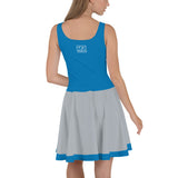ThatXpression Gray Teal Detroit Jersey Themed Skater Dress