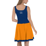 ThatXpression Navy Orange Dolphins Jersey Themed Skater Dress
