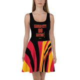 ThatXpression Plus Size Home Team Kansas City Black Red Skater Dress
