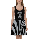 ThatXpression Plus Size Home Team Las Vegas Black Silver Skater Dress