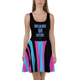 ThatXpression Plus Size Home Team Miami Vice Squad Blue Black Skater Dress