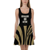 ThatXpression Plus Size Home Team New Orleans Black Gold Skater Dress