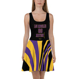 ThatXpression Plus Size Home Team Los Angeles Purple Gold Skater Dress