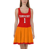 ThatXpression Red Gold Tampa Bay Jersey Themed Skater Dress