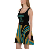 ThatXpression Plus Size Home Team Jacksonville Black Gold Skater Dress