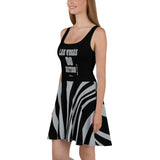 ThatXpression Plus Size Home Team Las Vegas Black Silver Skater Dress