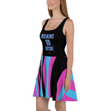 ThatXpression Plus Size Home Team Miami Vice Squad Blue Black Skater Dress