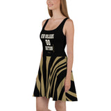 ThatXpression Plus Size Home Team New Orleans Black Gold Skater Dress