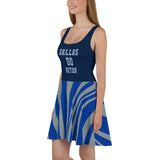ThatXpression Plus Size Home Team Dallas Navy Silver Skater Dress
