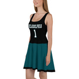 ThatXpression Black Green Philadelphia Jersey Themed Skater Dress