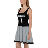 ThatXpression Black Gray Raiders Jersey Themed Skater Dress