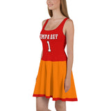ThatXpression Red Gold Tampa Bay Jersey Themed Skater Dress