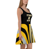 ThatXpression Plus Size Home Team Pittsburgh Black Yellow Skater Dress