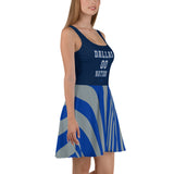 ThatXpression Plus Size Home Team Dallas Navy Silver Skater Dress