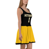 ThatXpression 2-Tone Pittsburgh Jersey Themed Skater Dress