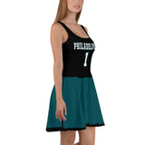 ThatXpression Black Green Philadelphia Jersey Themed Skater Dress