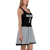 ThatXpression Black Gray Raiders Jersey Themed Skater Dress