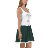 ThatXpression Green White Jets Jersey Themed Skater Dress